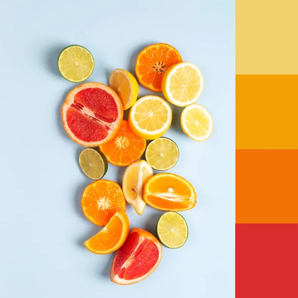Color Matching Palette Made with Picture of Different Citrus Fruits
