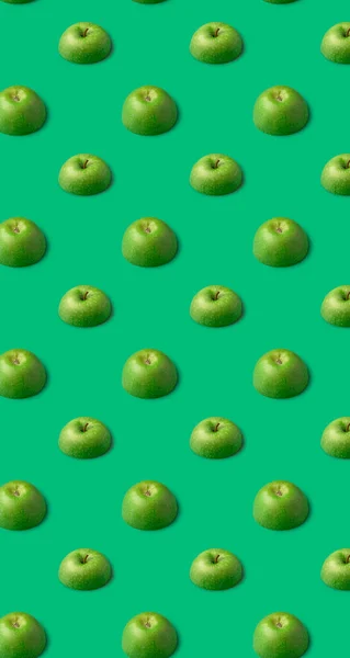 Modèle Sans Couture Fruits Faits Pommes Vertes Mûres Concept Manger — Photo