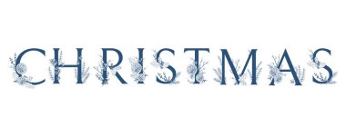 Noel logosunu görmeniz gerekir. Bir şekilde dekore edilmiş kelime, tipografik kompozisyon. Kış tatil ruhu