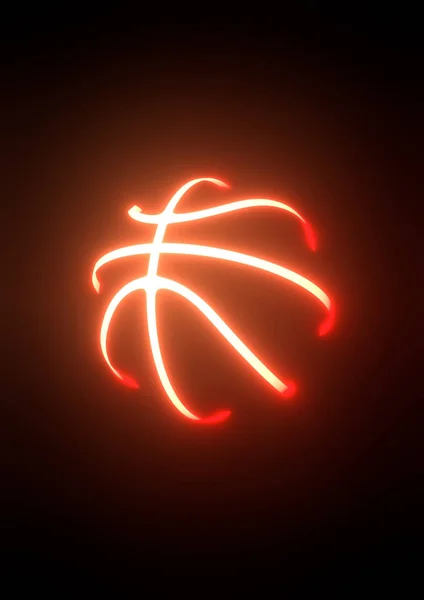 Kosárlabda Neon Illusztráció — Stock Fotó