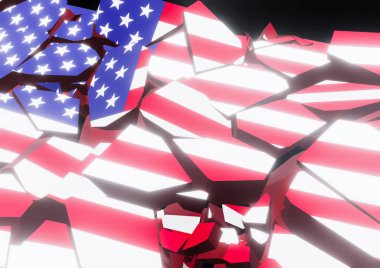 Devlet daraltmak ABD bayrağı 3d çizim