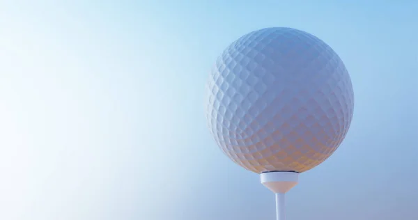 Golf ball on sky background 3d illustration