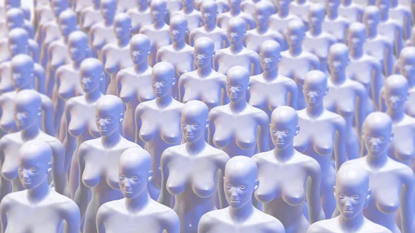 Siber Kadın 3D illüstrasyon