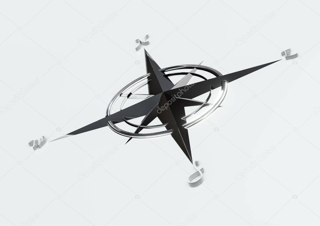 Wind Rose 3d illustration with copy space