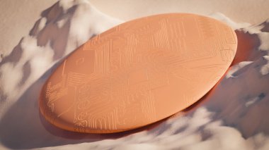 Sümer teknosihirli disk 3D illüstrasyon