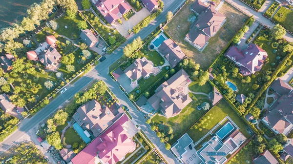 Stock aerial image of a residential neighborhood