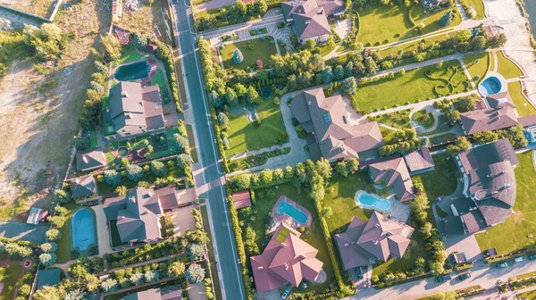 Stock aerial image of a residential neighborhood