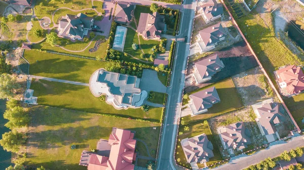 Stock aerial image of a residential neighborhood