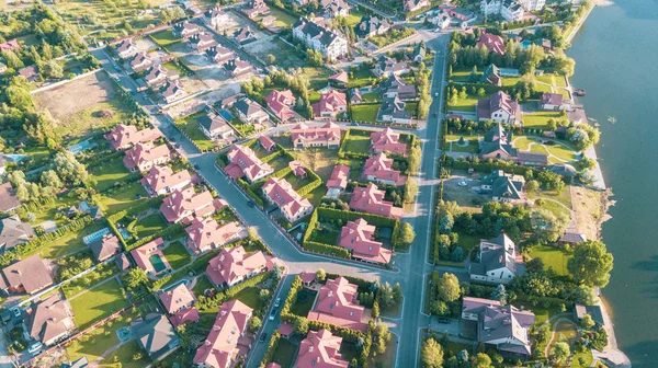 Stock aerial image of a residential neighborhood