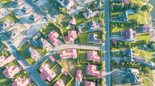 Imagem Aérea Estoque Bairro Residencial — Fotografia de Stock