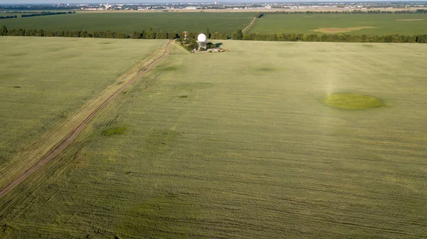 Tarım arazileri yukarıda - under yeşil yemyeşil bir hava resmi