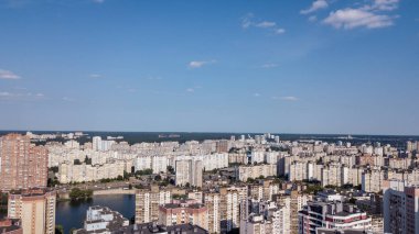 Kiev, Ukrayna şehir merkezinde sokakların havadan görünümü