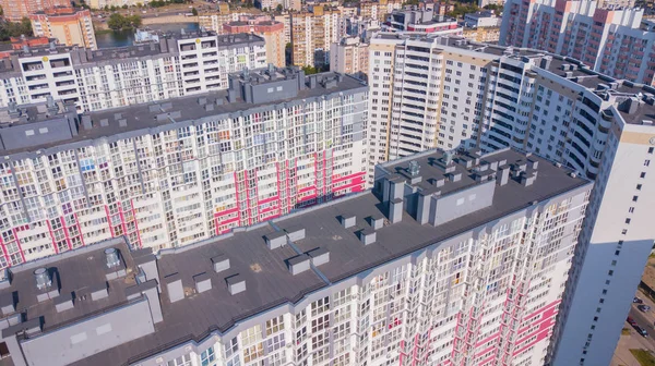 Low Angle Shot New Colorful High Rise Apartment Sky — Stock Photo, Image