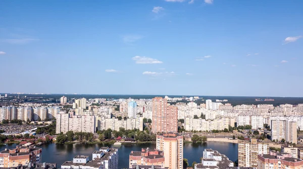 Aerial view of streets in downtown Kyiv, Ukraine