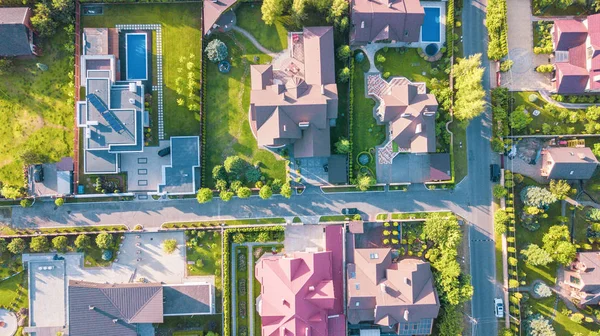 Luftaufnahme Von Wohnhäusern Nachbarschaft Der Vorstadt — Stockfoto
