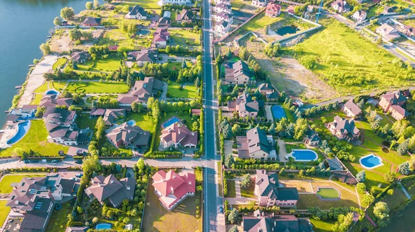 Vue Aérienne Quartier Des Maisons Résidentielles Banlieue — Photo