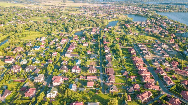 Vista Aérea Del Barrio Casas Residenciales Zona Suburbana Imágenes de stock libres de derechos