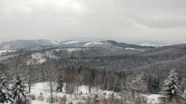 Güzel kış Norveç manzara Hemsedal Kayak Merkezi Buskerud Norveç yakınındaki dağlarda