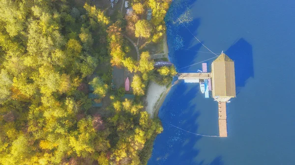 Schilderachtige Herfst Luchtfoto Panorama — Stockfoto