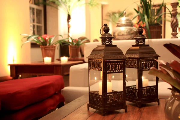 Decorao Interiores Com Ornamentos Velas — 图库照片