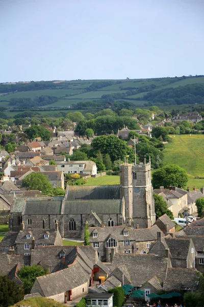 Vila Ortaçağ Corfe Kalesi, em Dorset, Inglaterra