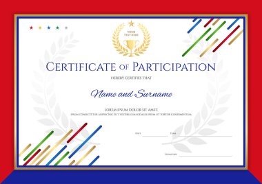 Sınır çerçevesi ile spor temalı sertifika şablonu, diploma tasarımı