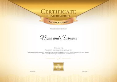 Zarif sınır çerçevesine sahip lüks sertifika şablonu, mezuniyet veya tamamlama için diploma tasarımı