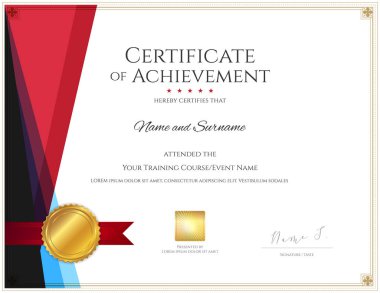 Zarif kenar çerçevelemek, mezuniyet veya tamamlanması için Diploma tasarım modern sertifika şablonuyla