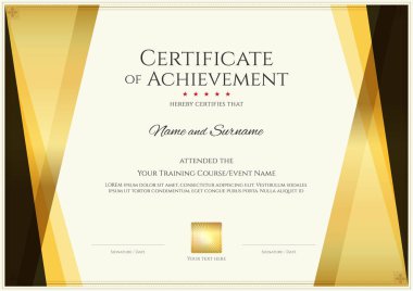 Zarif kenar çerçevelemek, mezuniyet veya tamamlanması için Diploma tasarım modern sertifika şablonuyla