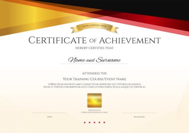 Zarif kenar çerçevelemek, mezuniyet veya tamamlanması için Diploma tasarım modern sertifika şablonuyla