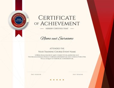 Zarif kenar çerçevelemek, mezuniyet veya tamamlanması için Diploma tasarım modern sertifika şablonuyla