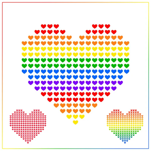 Szív Ikon Vector Háttér Lmbt Szerelem Koncepció Színes Rainbow Szívvel — Stock Vector