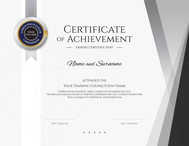 Zarif kenar çerçevelemek, mezuniyet veya tamamlanması için Diploma tasarım modern sertifika şablonuyla