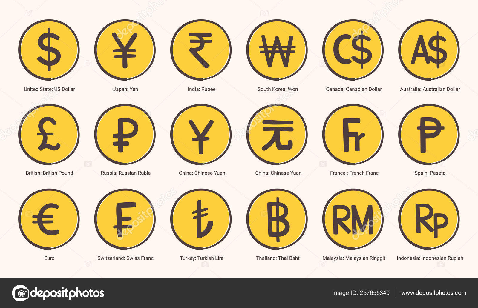 Iconos De S mbolo De Moneda Mundial Ilustraci n En Formato De Vector De 323-932-currencies-symbols-set-images-stock-photos-vectors