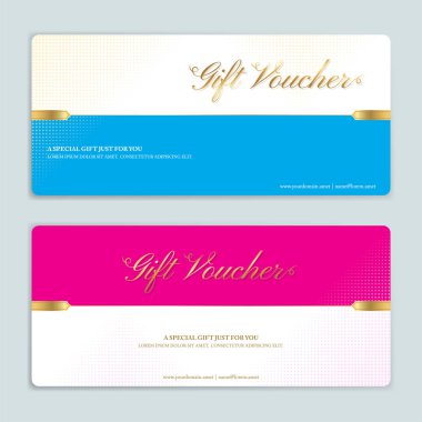 Hediye sertifikası, fiş, vektör formatında hediye kartı veya nakit kupon şablonu