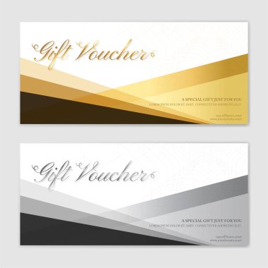 Hediye sertifikası, fiş, vektör formatında hediye kartı veya nakit kupon şablonu