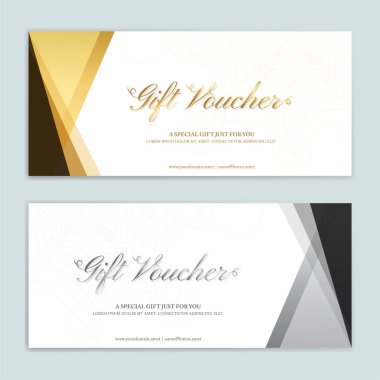 Hediye sertifikası, fiş, vektör formatında hediye kartı veya nakit kupon şablonu