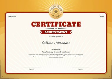 Sertifika şablonu kenar çerçevesi, spor için diploma tasarımı bile
