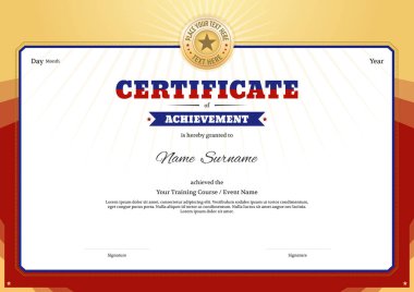 Sertifika şablonu kenar çerçevesi, spor için diploma tasarımı bile