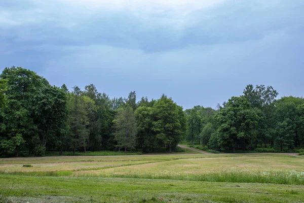 Petersburg, Rusya Federasyonu yakınındaki Alexandria parkta bulutlu yaz gün. 