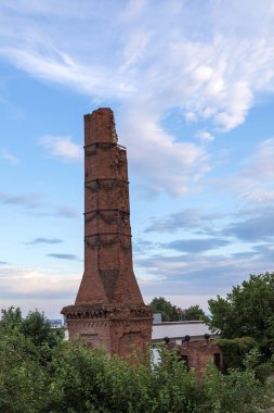 Volgograd, Rusya - 11 Temmuz 2018: kule Gerhardt değirmen yakın görünümde, İkinci Dünya Savaşı parçası Büyük Vatanseverlik Savaşı sırasında eski bina mahvetti. Gerhardt Mill Volgograd sembolüdür 