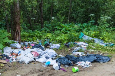 Sanayi ve yaşam alanları yakınındaki vahşi doğa arasında çöp izinsiz dökümü