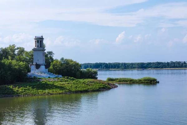 Old Lighthouse Beacon First Sluice Volga Don Channel Volgograd City — Stock Photo, Image