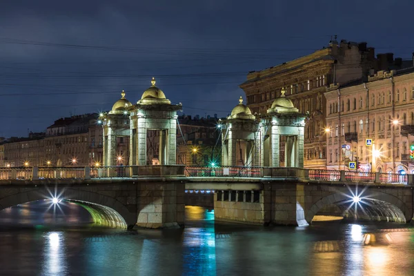Saint Petersburg Russia October 2019 Lomonosov Movable Stone Bridge Fontanka — Stock Photo, Image