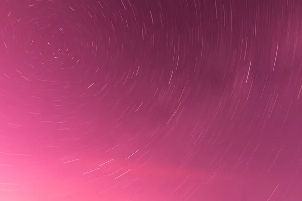 Background Circular Star Track Trajectory Red Pink Rose Clear Night — Stock Photo, Image