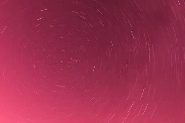 Background Circular Star Track Trajectory Red Pink Rose Clear Night — Stock Photo, Image