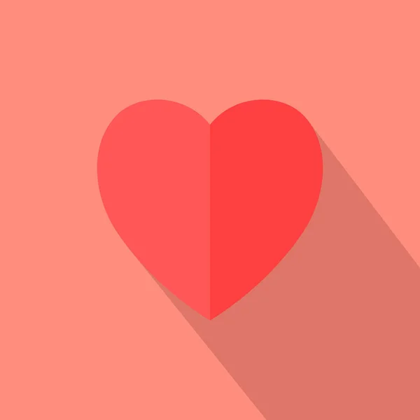 Vector Icono Del Corazón Diseño Plano — Vector de stock