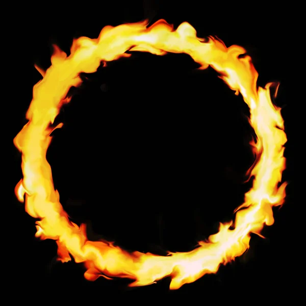 Вогняне Кільце Чорному Тлі — стокове фото