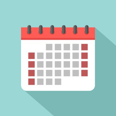 Uzun gölgeli takvim simgesi