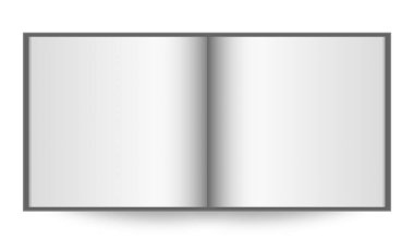 Boş açık kitap beyaz arkaplanda izole edildi